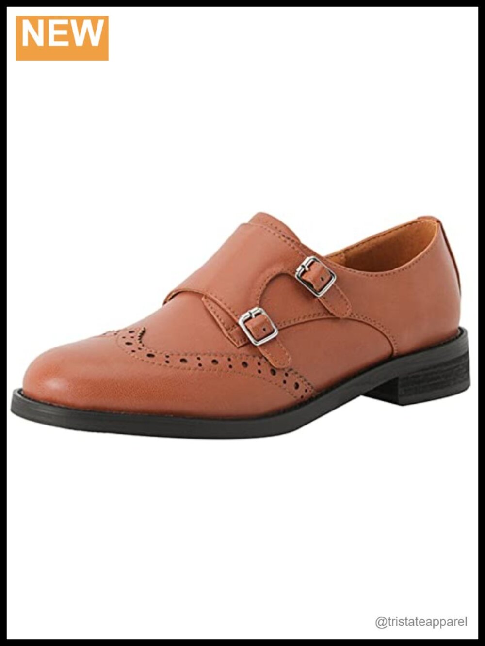 Monk Strap Cowhide Oxfords Low Heel Business Formal Shoes